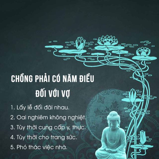 Chồng cũng phải có năm điều đối với vợ - Lời phật dạy về gia đình