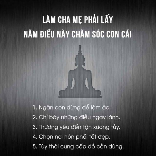 Làm cha mẹ phải lấy năm điều này chăm sóc con cái: Lời phật dạy về gia đình